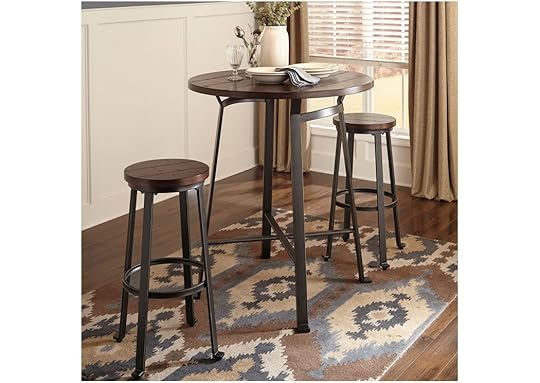 Bar Stool Kitchen Tables Harlem Furniture Challiman Rustic Brown Round Dining Room