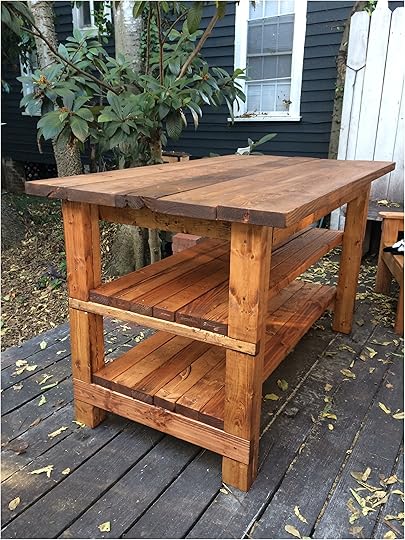 Outdoor Kitchen Work Table Hand Built Rustic Kitchen island House Food Baby