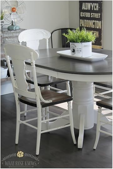 Farmhouse Style Painted Kitchen Table and Chairs Makeover Painted Kitchen Table and Chairs