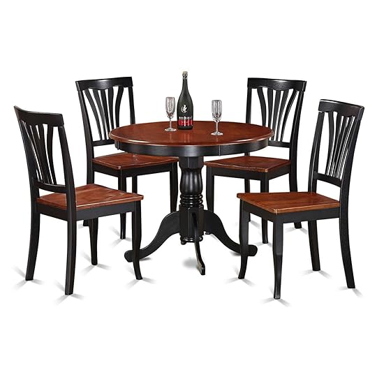 East West Furniture Antique 5 Piece Small Kitchen Table Antique Round Kitchen Table