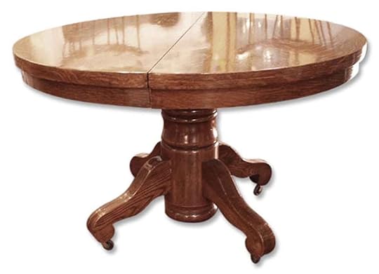 Round Tiger Oak No Extension Table Olde Good Things Antique Round Kitchen Table