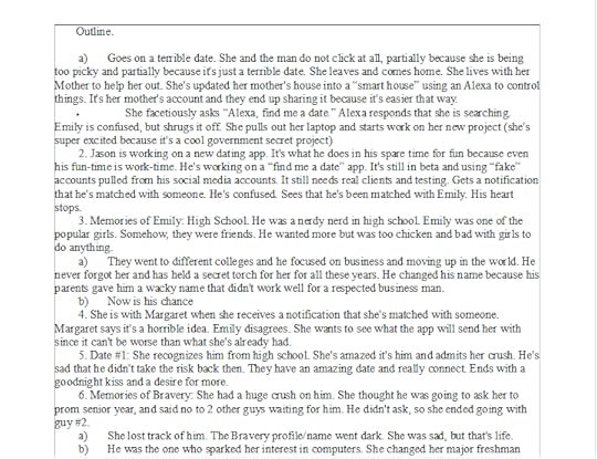 An example of a chapter by chapter outline 