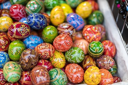Traditional wooden decorative eggs