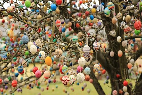 Famous Saalfeld Easter egg tree in Saalfeld, Thuringia