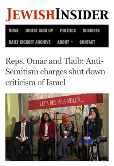 Jewish Insider: Reps. Omar and Tlaib: Anti-Semitism charges shut down criticism of Israel