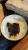 I slice bread with black sesame spread