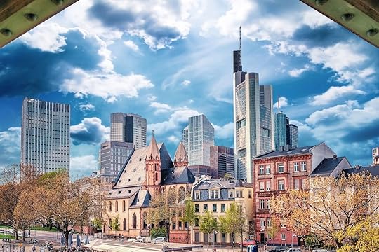 Spring on the river Main in Frankfurt, Germany