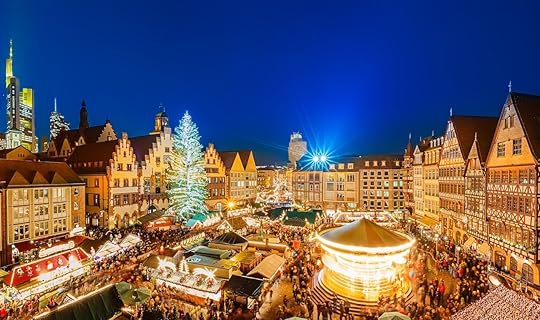 Traditional christmas market in the historic center of Frankfurt, Germany