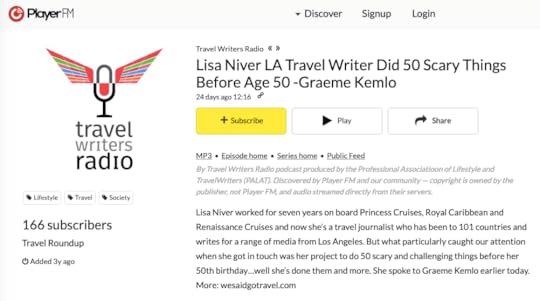Lisa Niver on Travel Writer Radio Feb 2019