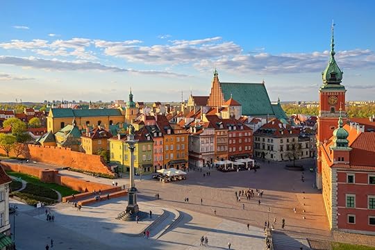 Aerial view of the old city in Warsaw