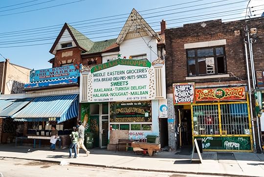 Houses and shops in Kensington, Toronto