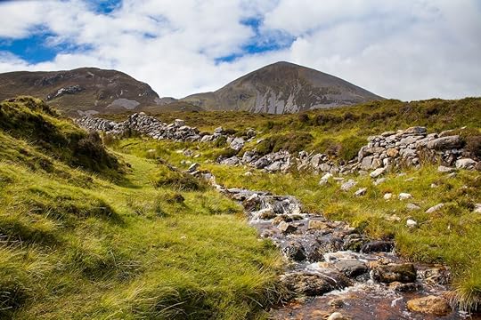 A small stream flowing beneath Croagh Patrick in County Mayo, Ireland