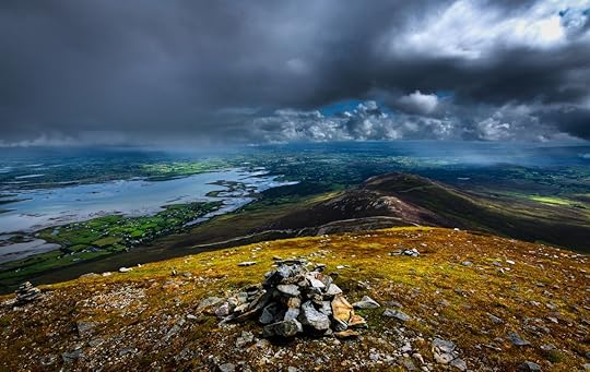View from Croagh Patrick under stormy skies