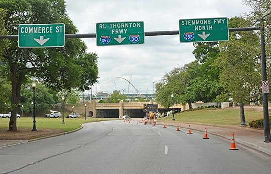 The Dealy Plaza and its surrounding buildings in downtown Dallas