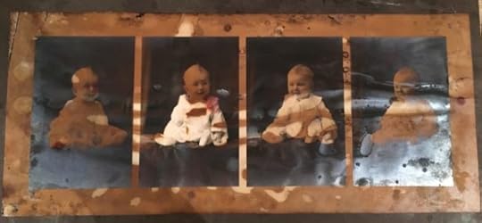 photo of babies, 1920s, water damaged