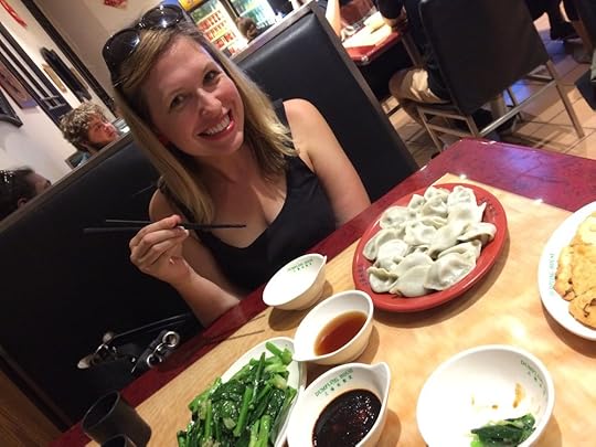 The face of someone who had been anticipating Melbourne dumplings for some years.
