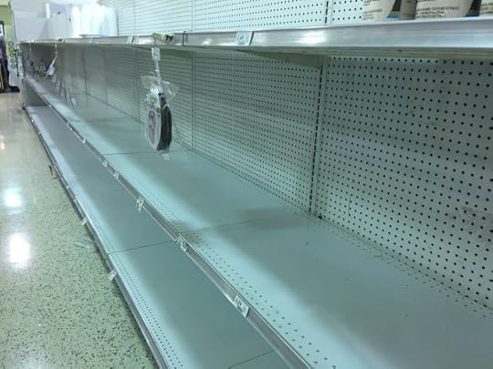 Residents who waited too long to go shopping found many empty shelves; some stores were stripped clean within hours.