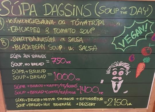 Mal og Menning café's vegan soups