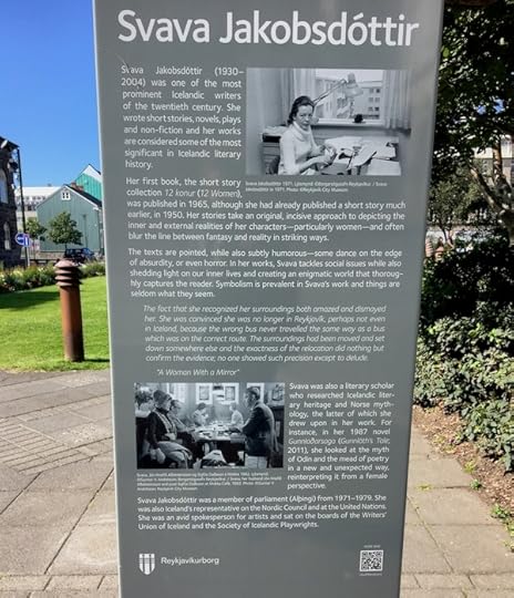 Svava Jacobsdottir sign in Reykjavik