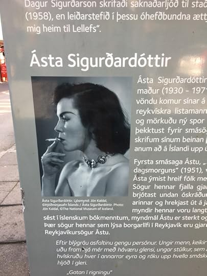 Asta Sigurdardottir sign in Reykjavik