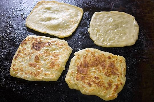Special moroccan pancakes during the preparation
