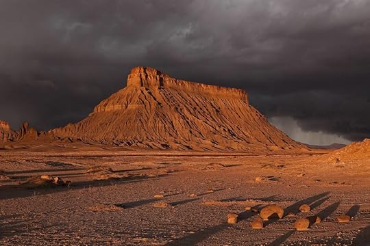 A dramatic stormy image of Factory Butte, where I have not yet been