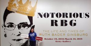 Lisa Niver of We Said Go Travel at the Ruth Bader Ginsburg exhibit in LA