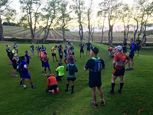 Runners preparing for an ultramarathon