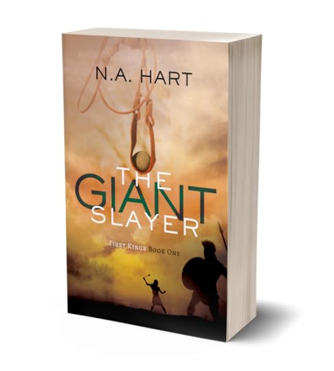 A 3-d rendering of the book cover of The Giant Slayer.