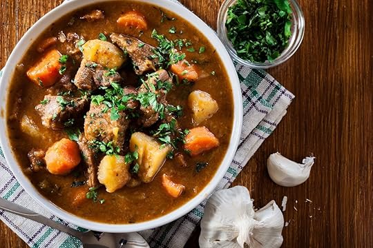Irish stew made with beef, potatoes, carrots and herbs