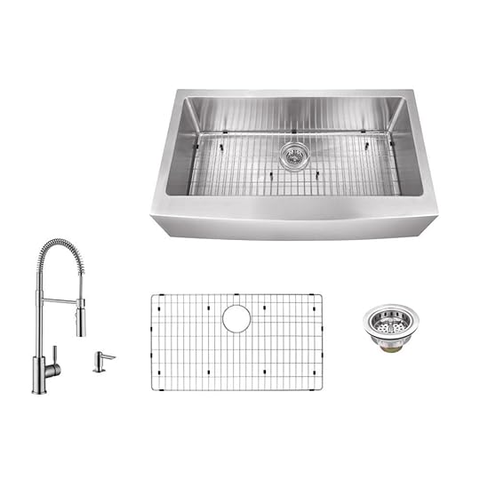 Ipt Sink Pany Apron Front 36 In 16 Gauge Stainless Steel Single Stainless Steel Farmhouse Kitchen Sink