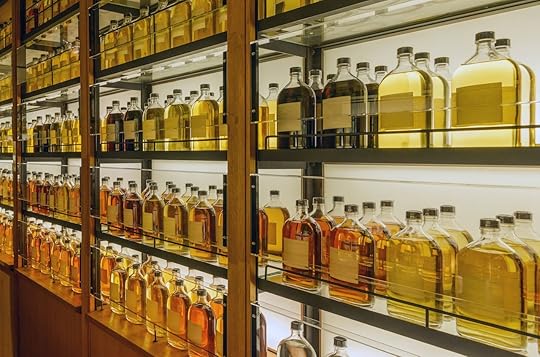 Japanese whiskeys on a shelf