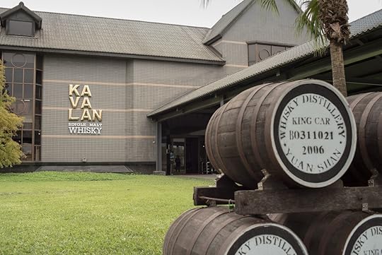 Whisky barrels outside a distillery