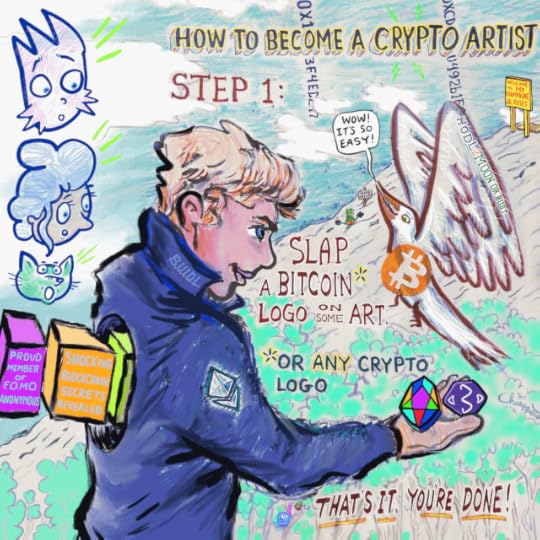 How to Become a Crypto Artist is rare digital art by Joe Chiappetta issued on the Ethereum blockchain