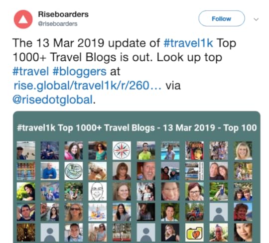 Lisa Niver is the top female travel blogger March 2019