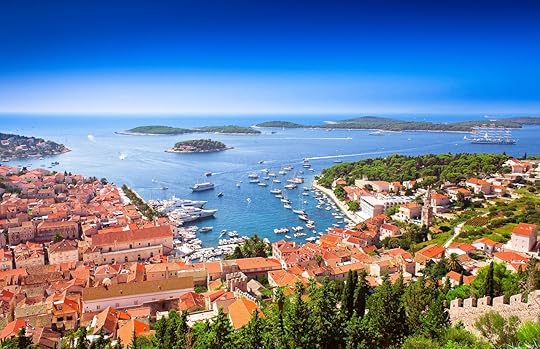 Harbor of old Adriatic island Hvar