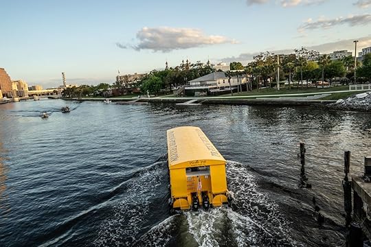 Water taxi taking a trip along the river in Tampa