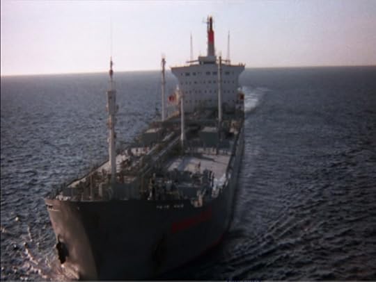 A shot of a gas carrier ship at sea