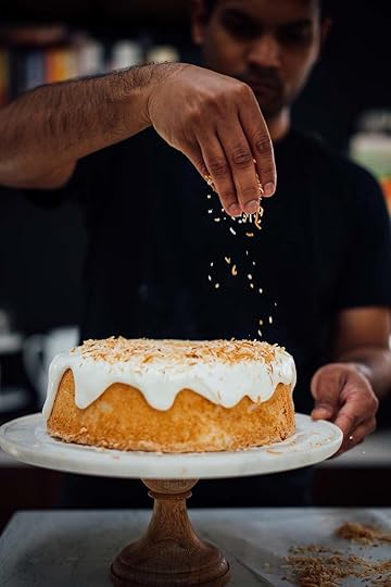 cardamom and toasted coconut angel food cake | Nik Sharma