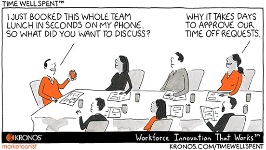 Time Well Spent cartoon, Kronos, seconds, technology, HR technology, employee experience, HR Bartender