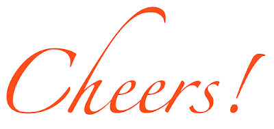 cheers, graphic, word, orange
