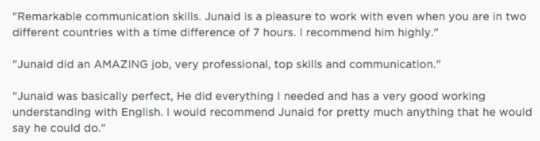 Upwork profile: testimonials
