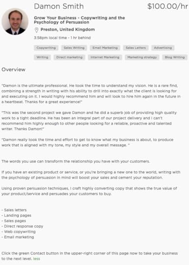 Upwork profile: client focused