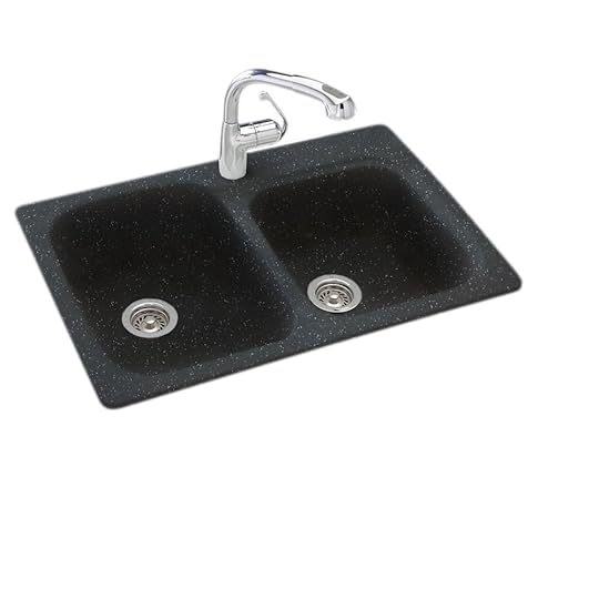 Swan Drop In Undermount solid Surface 33 In 1 Hole 55 45 Double Swanstone Granite Kitchen Sinks