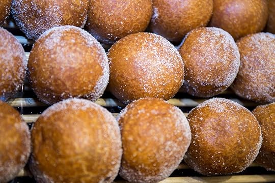 Red bean paste donuts from japan sprinkled with sugar