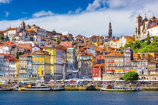 Porto, Portugal old town skyline from across the Douro River