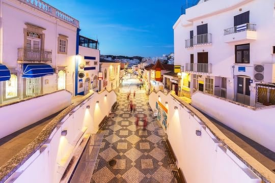 An evening view of Albufeira, Algarve region, Portugal