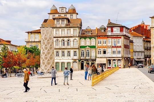 Architecture of the Tower Square of the Historic Center of Guimaraes, Portugal