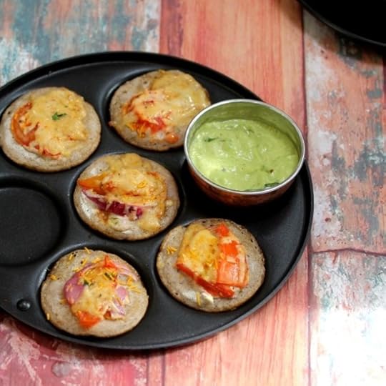 Tomato Onion Cheddar Mini Oothapams and Giveaway