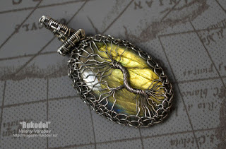 Handmade Tree of Life wire - wrapped pendant.